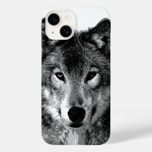 Coques Pour iPhone Yeux de loup noir et blanc