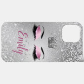 Coques Case-Mate iPhone Yeux de Parties scintillant rose pâle (Verso (horizontal))