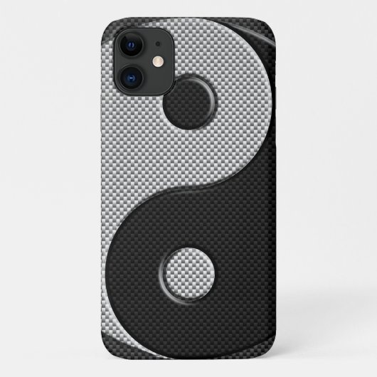 Coques Case-Mate iPhone Yin Yang Design en fibre de carbone style d'impres (Dos)