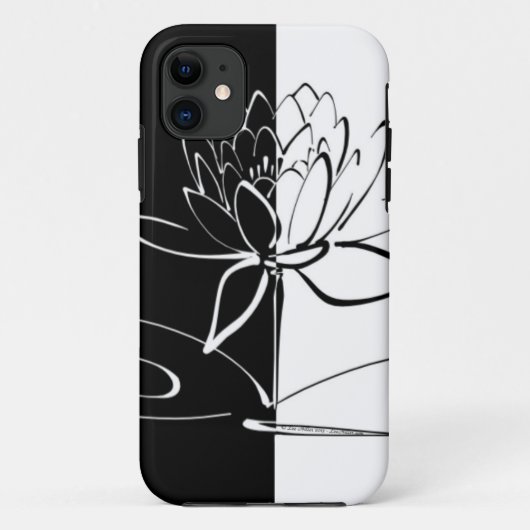 Coques Case-Mate iPhone Yin Yang Fleur de Lotus Noir et Blanc (Dos)