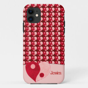 Coque iPhone 11 Yin Yang Heart (Rouge/Rose)