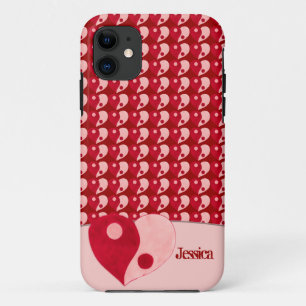 Coque iPhone 11 Yin Yang Heart (Rouge/Rose)