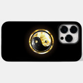 Coques Case-Mate iPhone Yin Yang or sur noir (Verso (horizontal))