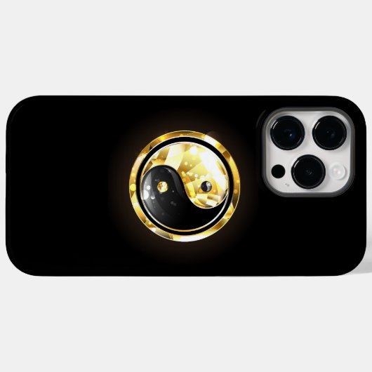 Coques Case-Mate iPhone Yin Yang or sur noir (Verso (horizontal))