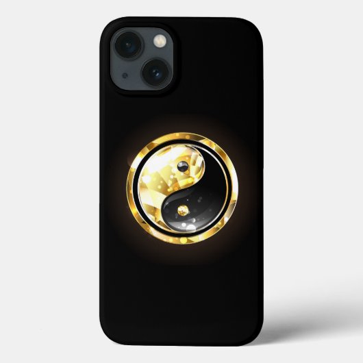 Coques Case-Mate iPhone Yin Yang or sur noir (Verso)