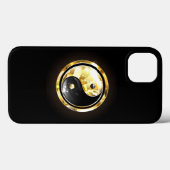 Coques Case-Mate iPhone Yin Yang or sur noir (Verso (horizontal))