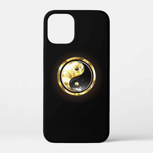 Coques Case-Mate iPhone Yin Yang or sur noir (Verso)