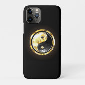 Coques Case-Mate iPhone Yin Yang or sur noir (Dos)