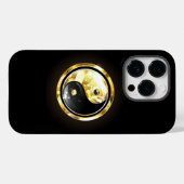 Coques Case-Mate iPhone Yin Yang or sur noir (Verso (horizontal))