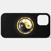 Coques Case-Mate iPhone Yin Yang or sur noir (Verso (horizontal))