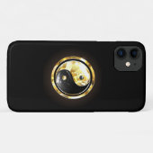 Coques Case-Mate iPhone Yin Yang or sur noir (Dos (Horizontal))