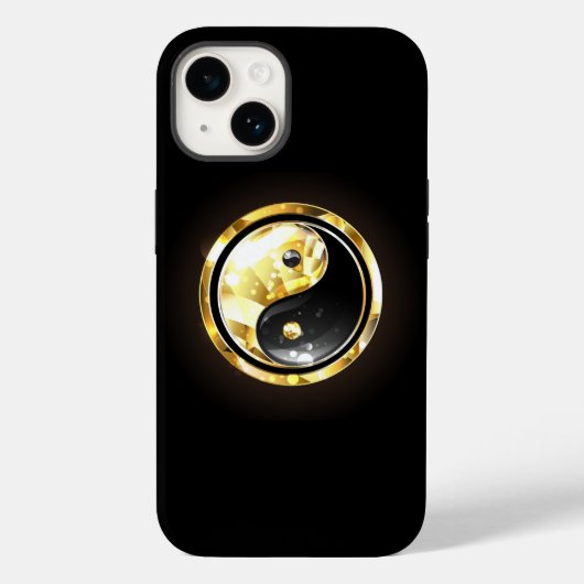 Coques Case-Mate iPhone Yin Yang or sur noir (Verso)