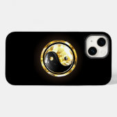 Coques Case-Mate iPhone Yin Yang or sur noir (Verso (horizontal))