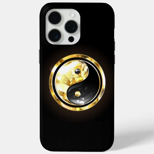 Coques Case-Mate iPhone Yin Yang or sur noir (Verso)