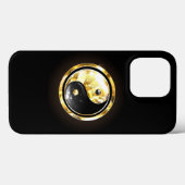 Coques Case-Mate iPhone Yin Yang or sur noir (Verso (horizontal))