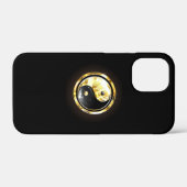 Coques Case-Mate iPhone Yin Yang or sur noir (Verso (horizontal))