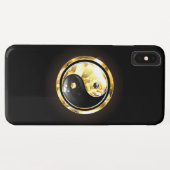 Coques Case-Mate iPhone Yin Yang or sur noir (Dos (Horizontal))