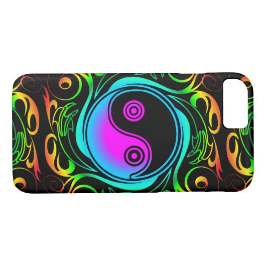 Coques Case-Mate iPhone Yin Yang Psychedelic Rainbow Tattoo (Dos (Horizontal))