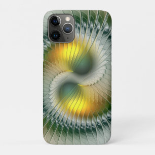 Case-Mate iPhone Case Yin Yang Vert Jaune Abstrait coloré Fractal