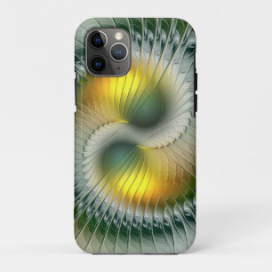 Case-Mate iPhone Case Yin Yang Vert Jaune Abstrait Fractal Coloré