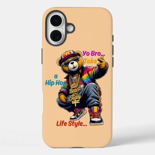 Coques Case-Mate iPhone “Yo Bro !” Adopte le style de vie HipHop - Bear Ra (Verso)