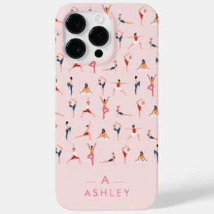 Coque Pour Pour iPhone 14 Pro Max Yoga Poses amusant & Rose mignon Personnalisé