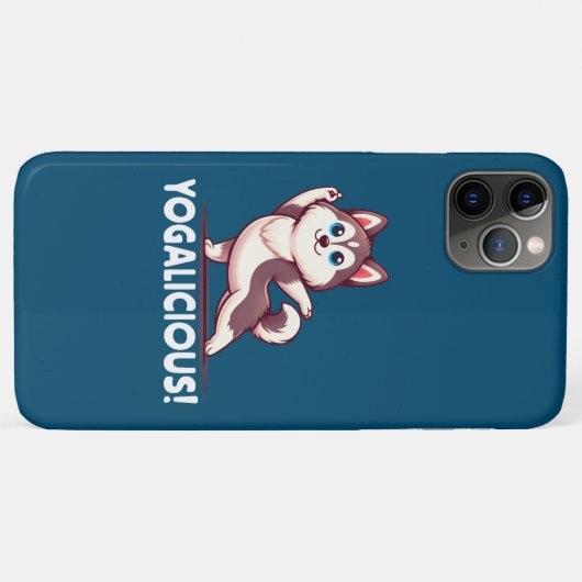 Coques Case-Mate iPhone Yogalicious mignon caricature Husky Chien - Serene (Dos (Horizontal))