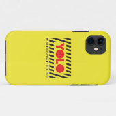 Coques Case-Mate iPhone YOLO avec la précaution rouge (Dos (Horizontal))