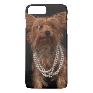 Coque iPhone 8 Plus/7 Plus Yorkie aux perles