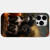 Coques Case-Mate iPhone Yorkipoo Chiot Automne Citrouille délice (Verso (horizontal))