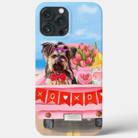 Coques Case-Mate iPhone Yorkshire Terrier Chien Valentine's Day Coeurs Cam (Verso)