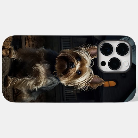 Coques Case-Mate iPhone Yorkshire Terrier Halloween effrayant (Verso (horizontal))