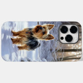 Coques Case-Mate iPhone Yorkshire Terrier Laissez-le Neiger Noël (Verso (horizontal))