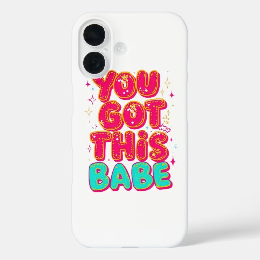 Coques Case-Mate iPhone "You Got This Babe" Pink Sparkle Typography (Verso)
