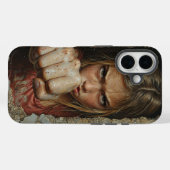 Coques Case-Mate iPhone Young girl with fierce expression ready to punch. (Verso (horizontal))