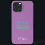Case-Mate iPhone Case Your Logo/Art/Photo, White Script Name, Lavender<br><div class="desc">Personalize with your Logo,  Art or Photo and name in white script on lavender background.</div>