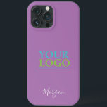 Case-Mate iPhone Case Your Logo/Art/Photo, White Script Name, Lavender<br><div class="desc">Personalize with your Logo,  Art or Photo and name in white script on lavender background.</div>