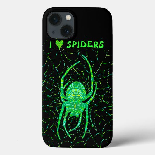 Coques Case-Mate iPhone Z Neon Green Spider Éffrayant Arachnid Halloween F (Verso)