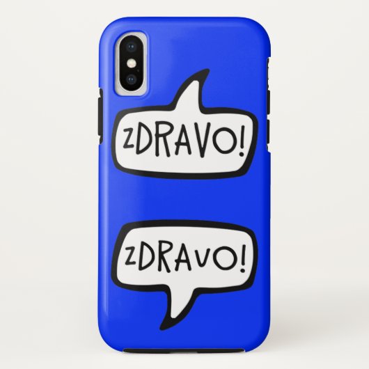 Coques Case-Mate iPhone ZDRAVO ! Bulle de discours de salutation serbe bos (Dos)