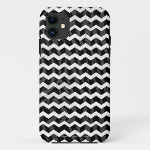 Coques Pour iPhone Zebra Black et Grey Chevron