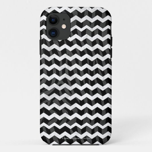 Coques Case-Mate iPhone Zebra Black et Grey Chevron (Dos)