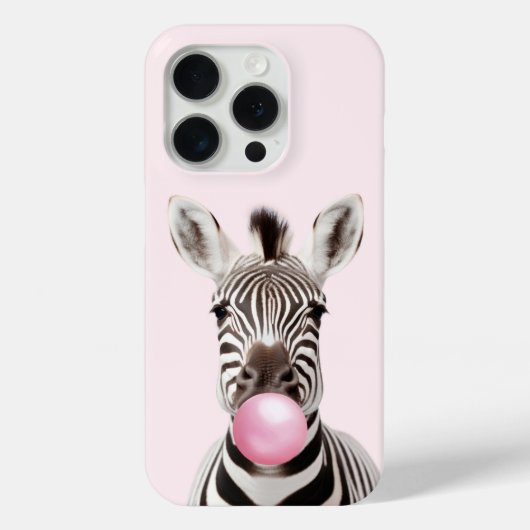 Coques Case-Mate iPhone Zebra Blown rose bulle gomme joueuse Art (Verso)