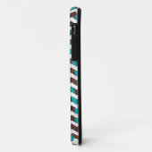 Coques Case-Mate iPhone Zebra Chevron Impression Brown et Turquoise (Dos/Gauche)