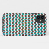 Coques Case-Mate iPhone Zebra Chevron Impression Brown et Turquoise (Dos (Horizontal))