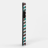 Coques Case-Mate iPhone Zebra Chevron Impression Brown et Turquoise (Dos/Droite)