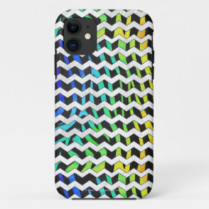 Coque Case-Mate Pour iPhone Zebra Chevron noir et arc-en-ciel