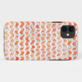 Coques Case-Mate iPhone Zebra Chevron orange et blanc (Dos (Horizontal))