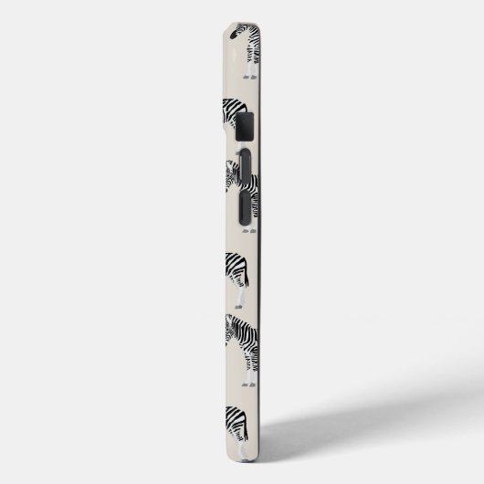 Coques Case-Mate iPhone Zebra Exotic Animal Motif Beige Monogramme (Verso / Gauche)