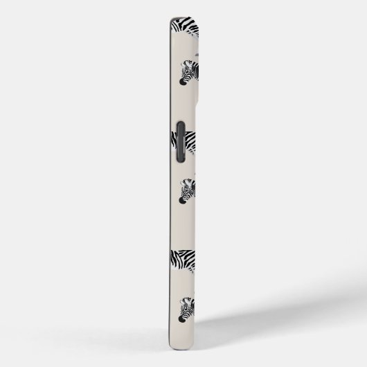 Coques Case-Mate iPhone Zebra Exotic Animal Motif Beige Monogramme (Verso / Droite)