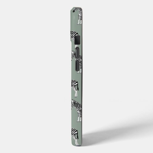 Coques Case-Mate iPhone Zebra Exotic Animal Motif Sage Green Monogramme (Verso / Gauche)